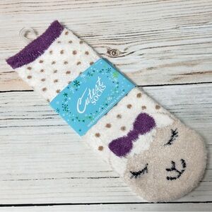 Bath and Body Shea–infused lounge socks Lamb Lambie purple gold discontinued